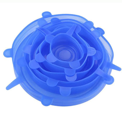 6PCS Silicone Stretch Lids Universal Silicone Food Wrap Bowl Pot Lid Silicone Cover Pan Seal Bowl Cooking Kitchen Accessories