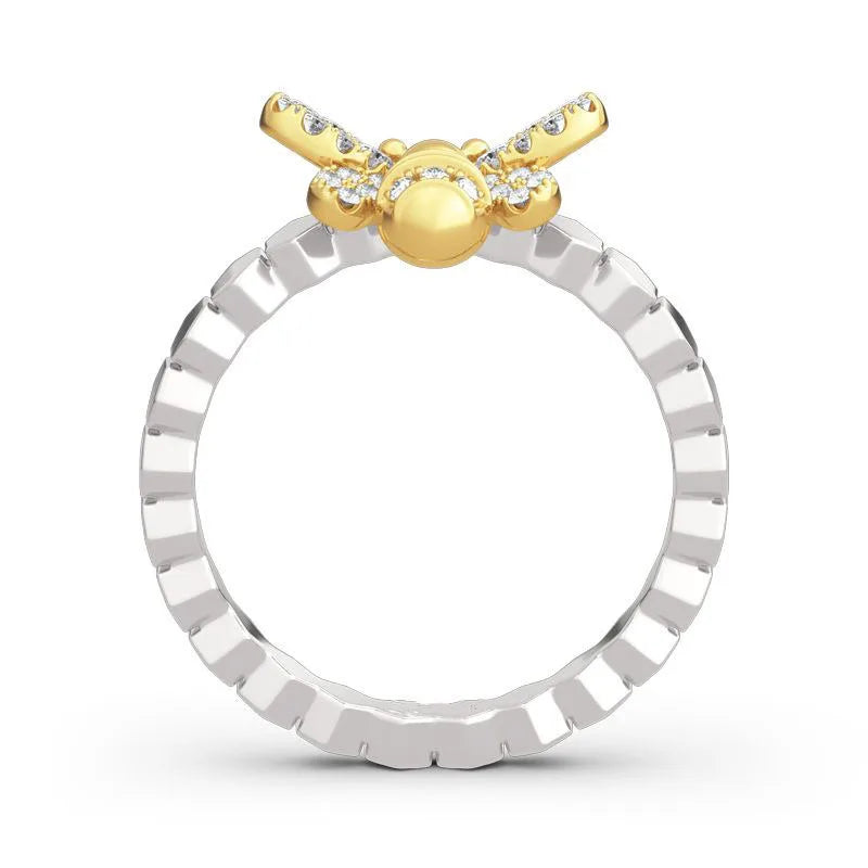 New Design Lovely Mini Animal Little Bee Finger Ring for Women Fashion Insect Ring Fine Jewelry