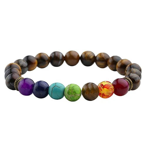 7 Chakra Bracelets & Bangles Men Lava Healing Balance Reiki Buddha Prayer Natural Stone Beaded Yoga Chackra Bracelet for Women