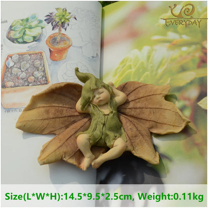 Angel Figurine Miniature Fairy Garden Ornament Leaf baby Christmas tree Decoration for Home Child Gift