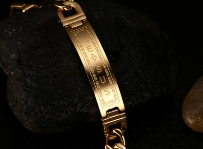 ZORCVENS Gold-color Bracelets Bangles Fashion Men Jewelry Jesus Cross Stainless Steel Rock Jewelry