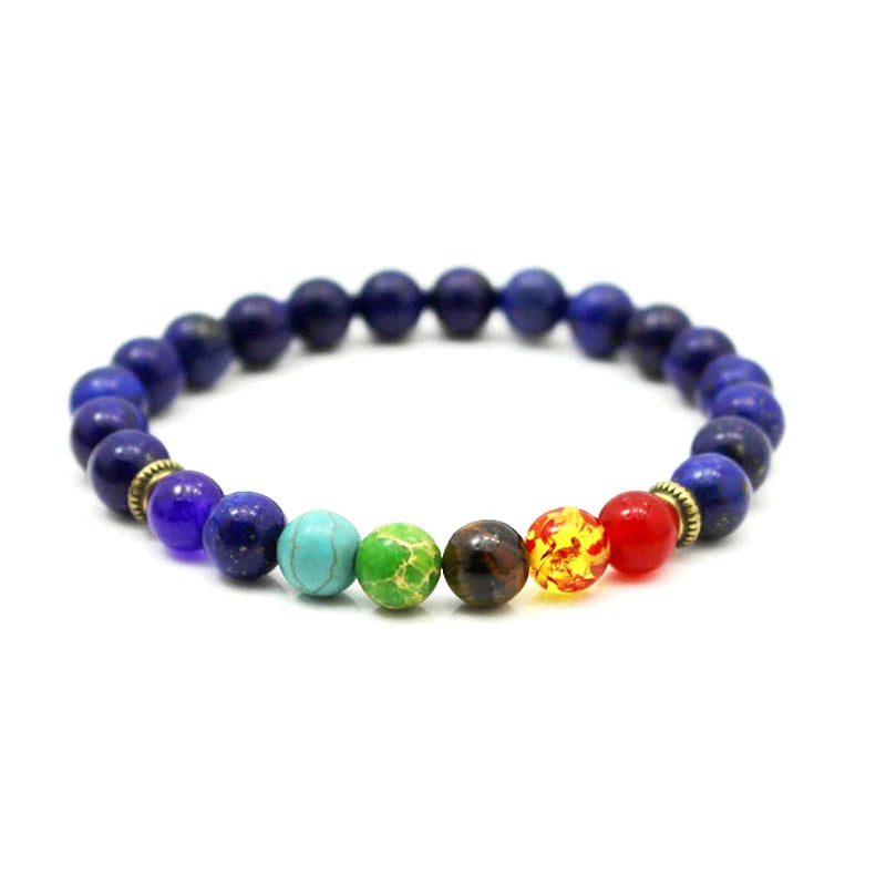 7 Chakra Bracelets & Bangles Men Lava Healing Balance Reiki Buddha Prayer Natural Stone Beaded Yoga Chackra Bracelet for Women