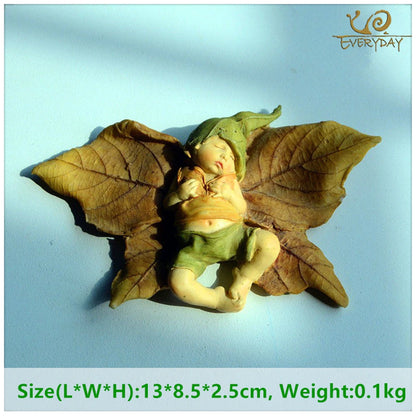 Angel Figurine Miniature Fairy Garden Ornament Leaf baby Christmas tree Decoration for Home Child Gift