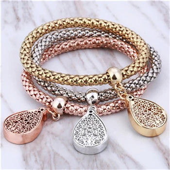 3Pcs Love Heart Bracelet For Women Crystal Owl Music Note Boy Girl Heart Charm Bracelets Pulseria Feminina Jewelry Gift