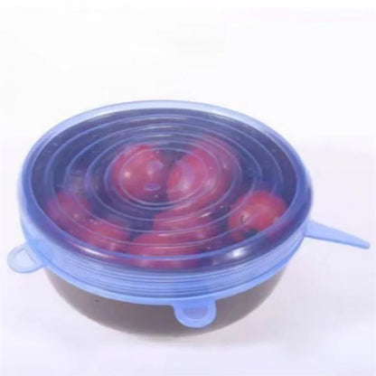 6PCS Silicone Stretch Lids Universal Silicone Food Wrap Bowl Pot Lid Silicone Cover Pan Seal Bowl Cooking Kitchen Accessories