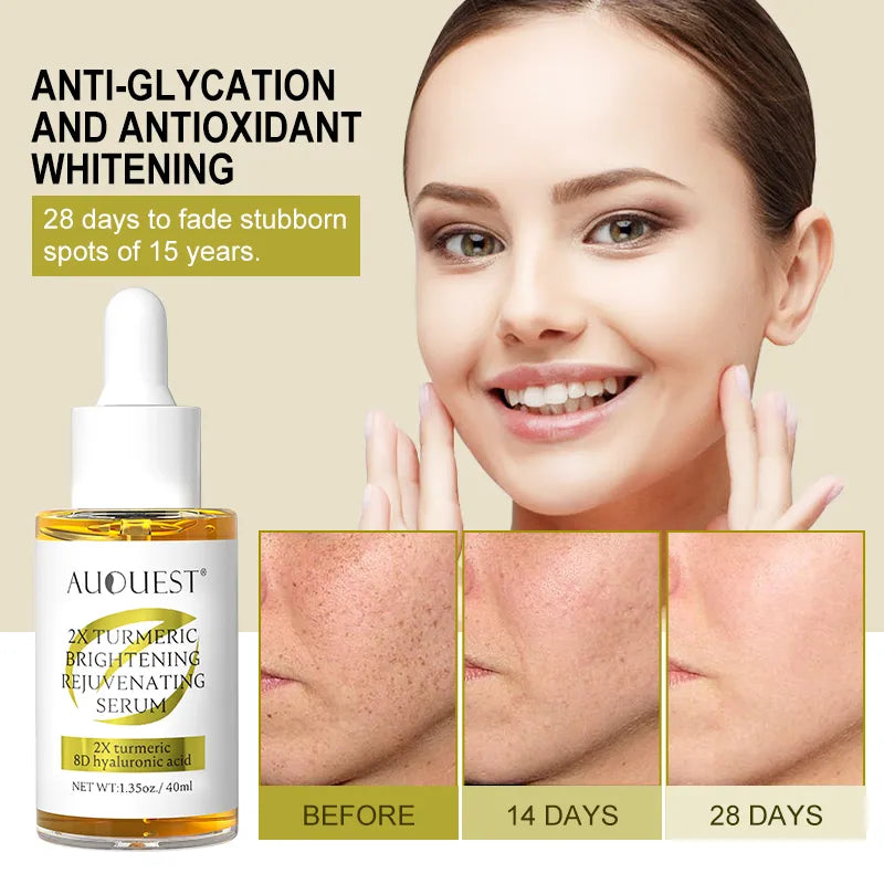 AUQUEST Dark Spot Serum Hyaluronic Acid lightening Vitamin C Face Serum Turmeric Collagen Facial Skin Care Beauty