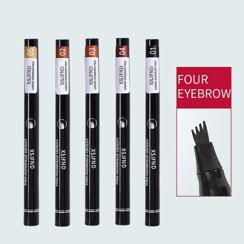 4 Point Eyebrow Pencil Waterproof Liquid Eyebrow Pen Makeup Long Lasting 4 Fork Tip Brow Pen Cosmetic Microblade Brow Pencil