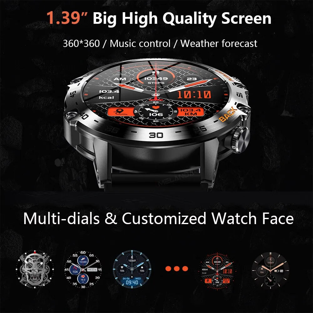 MELANDA Steel K52 Bluetooth Call Smartwatch