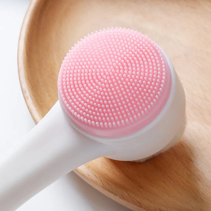 DuoGlow Double-Sided Silicone Facial Cleanser Brush