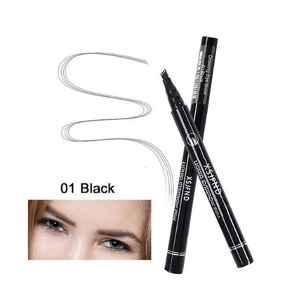 4 Point Eyebrow Pencil Waterproof Liquid Eyebrow Pen Makeup Long Lasting 4 Fork Tip Brow Pen Cosmetic Microblade Brow Pencil