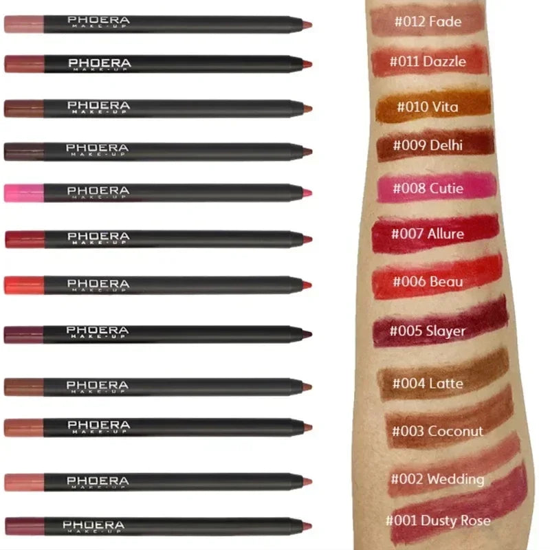 Nude Brown Lip Liner Pencil Lipstick Matte Smooth Waterproof Lipliner Long Lasting Non-stick Cup Lipstick Pen Beauty Cosmetics