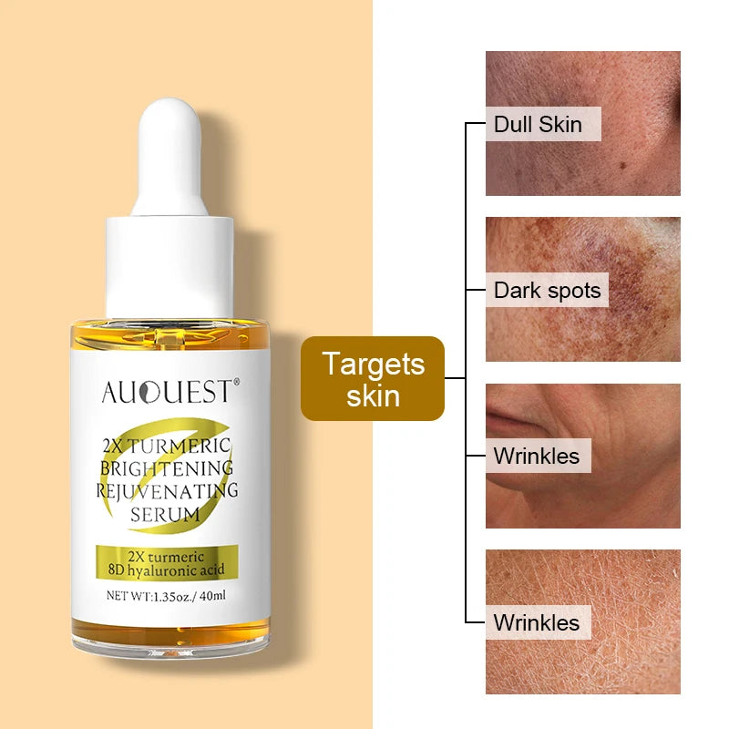 AUQUEST Dark Spot Serum Hyaluronic Acid lightening Vitamin C Face Serum Turmeric Collagen Facial Skin Care Beauty