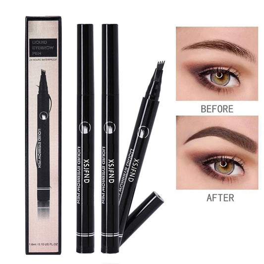 4 Point Eyebrow Pencil Waterproof Liquid Eyebrow Pen Makeup Long Lasting 4 Fork Tip Brow Pen Cosmetic Microblade Brow Pencil