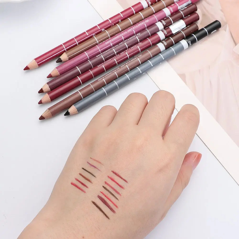 1PC New Professional Wood Lip liner Pen Waterproof Eyeliner Pencil Lady Charming Women's Makeup Long Lasting Cosmetic Tool