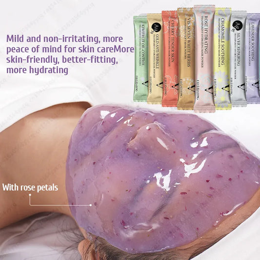 Moisturizing Soft Hydro Jelly Mask Powder Face Skin Care Whitening Rose Collagen Peel Off DIY Rubber Facial Jellymask