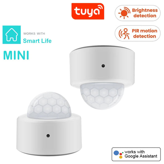 Tuya 2 in 1 Zigbee Mini PIR Motion Detector +Bright Lux Light Passive Infrared Security Burglar Alarm Sensor