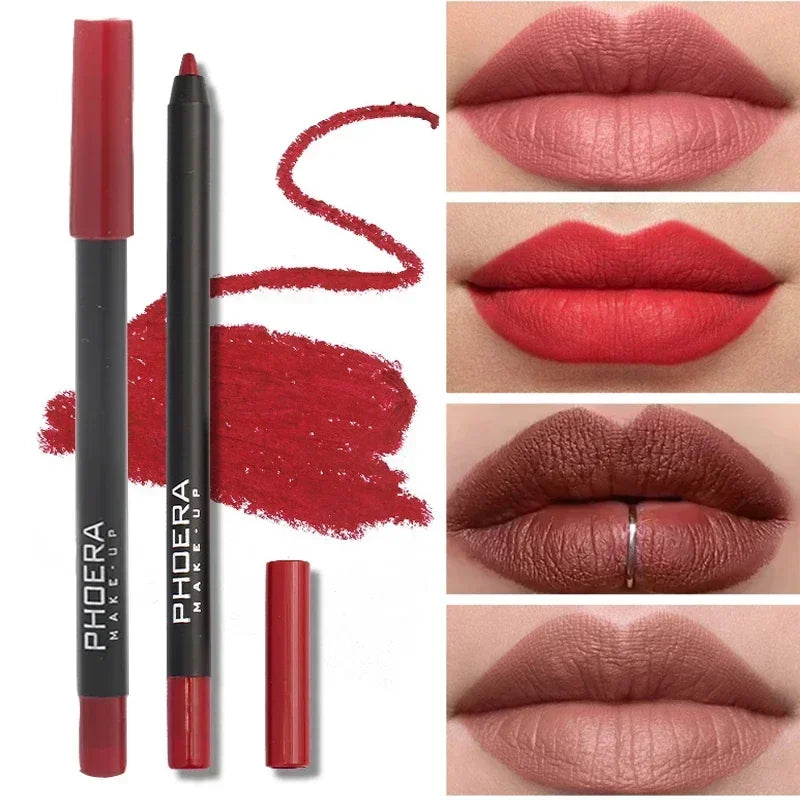 Nude Brown Lip Liner Pencil Lipstick Matte Smooth Waterproof Lipliner Long Lasting Non-stick Cup Lipstick Pen Beauty Cosmetics