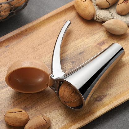 Zinc Alloy Pecan Nut Cracker Walnut Nutcracker Pine Cascanueces Sheller Funnel Frosted Grips Pliers Clamp Kitchen Tool