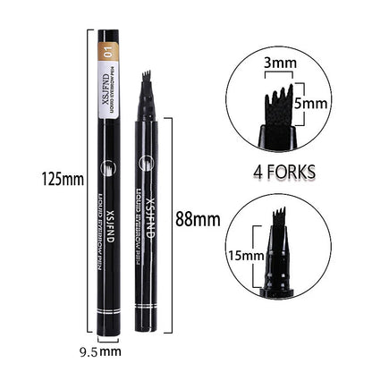 4 Point Eyebrow Pencil Waterproof Liquid Eyebrow Pen Makeup Long Lasting 4 Fork Tip Brow Pen Cosmetic Microblade Brow Pencil