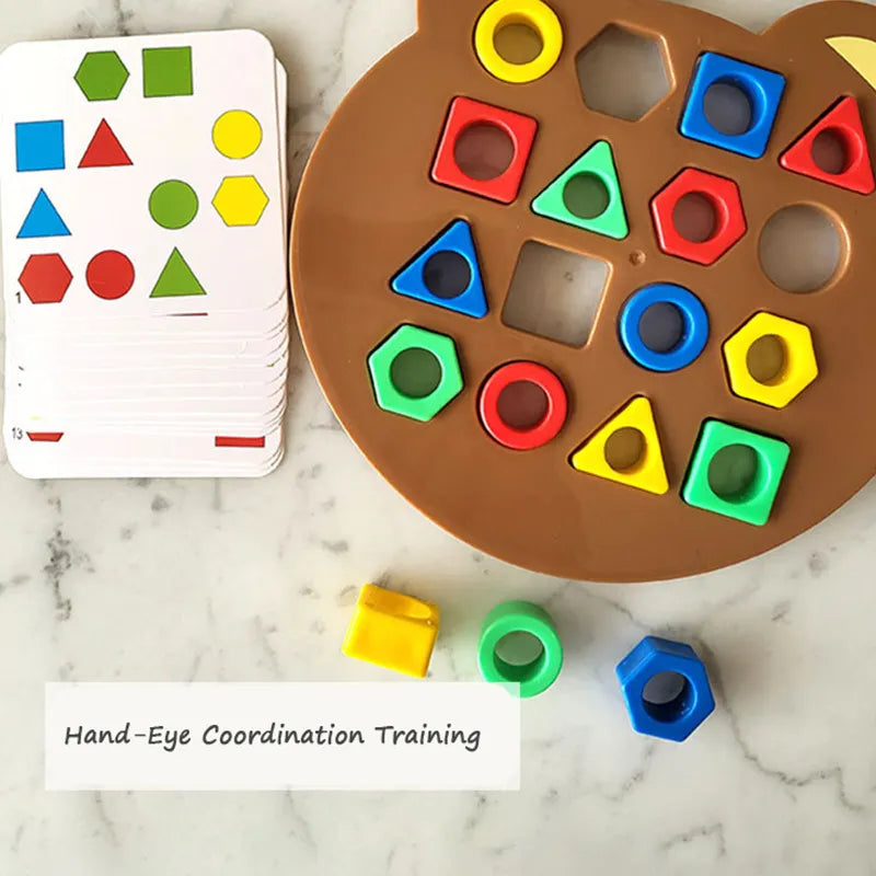 EduPlay Colorful Geometric Matching Puzzle Board